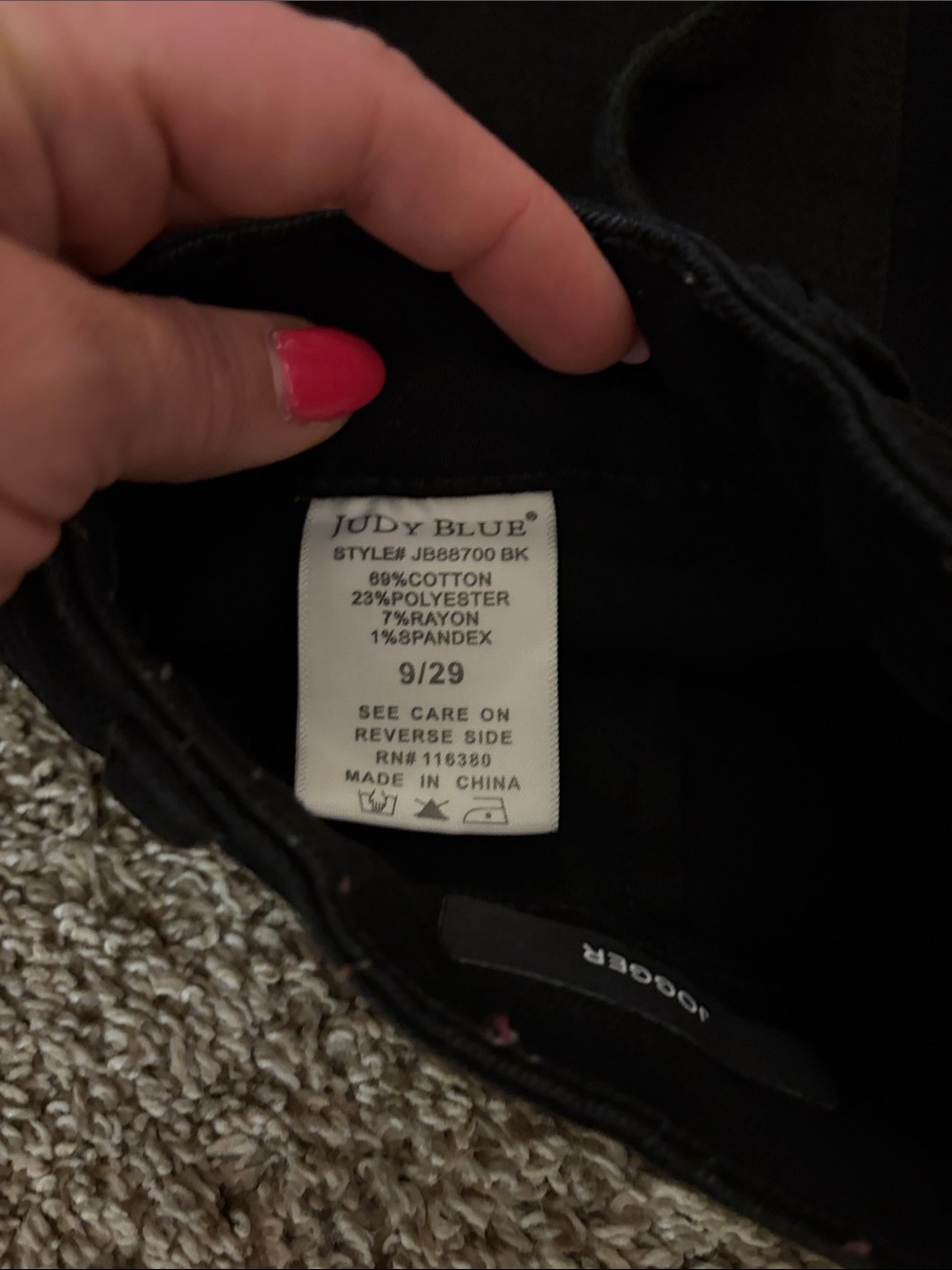 Judy Blue Women’s Jet Black Jogger Jeans 9/29 - Picture 7 of 10